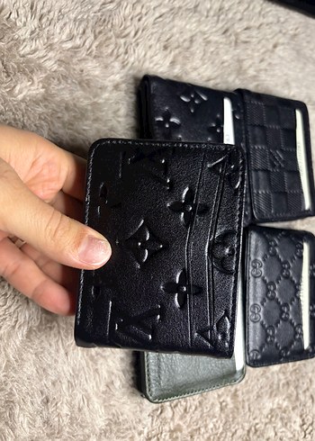 LV mıknatıslı çift sayfalı hakiki deri kartlık cüzdan - Görsel 2