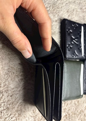 LV mıknatıslı çift sayfalı hakiki deri kartlık cüzdan - Görsel 6