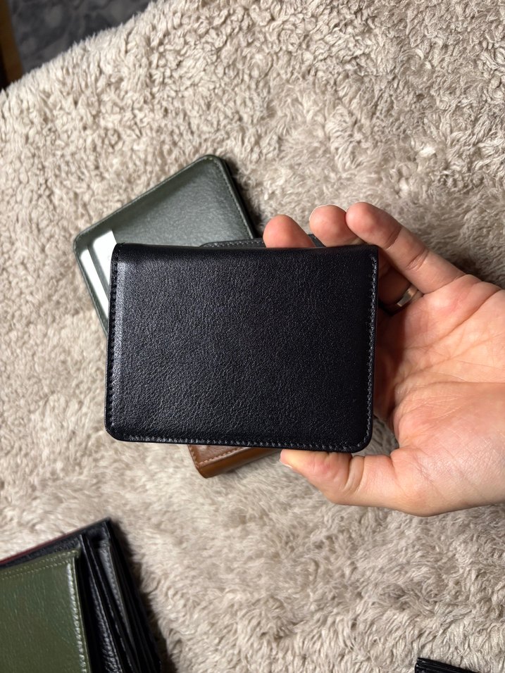 Siyah hakiki deri kartlık cüzdan - Görsel 2