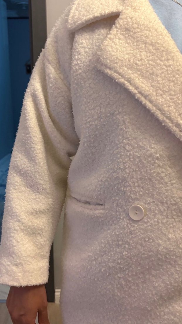 Krem Renk Kısa Peluş Kaban - Görsel 2