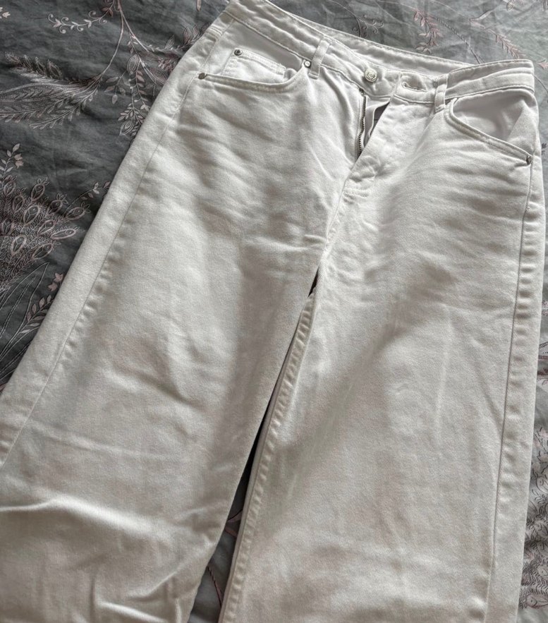 Milla Kadın Beyaz Pamuklu Rahat Kesim Pantolon - Görsel 2