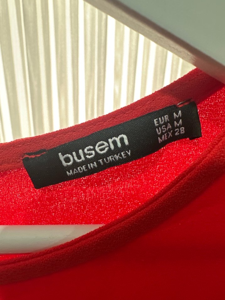 Kısa Kollu Koyu Kırmızı Kadın Tunik - Görsel 3