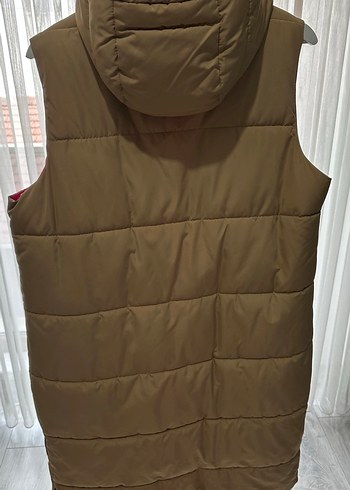 Kahverengi Kapüşonlu çift taraflı Kadın Yelek - Görsel 2