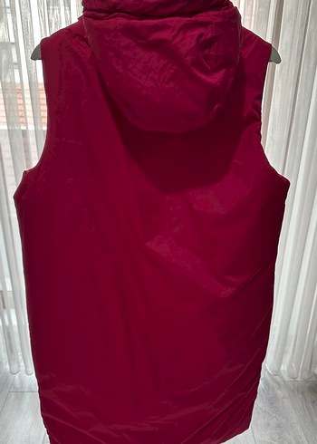 Kahverengi Kapüşonlu çift taraflı Kadın Yelek - Görsel 3