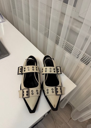 Tokalı Krem Kadın Günlük Babet - Görsel 2