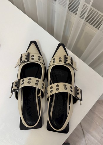 Tokalı Krem Kadın Günlük Babet - Görsel 3