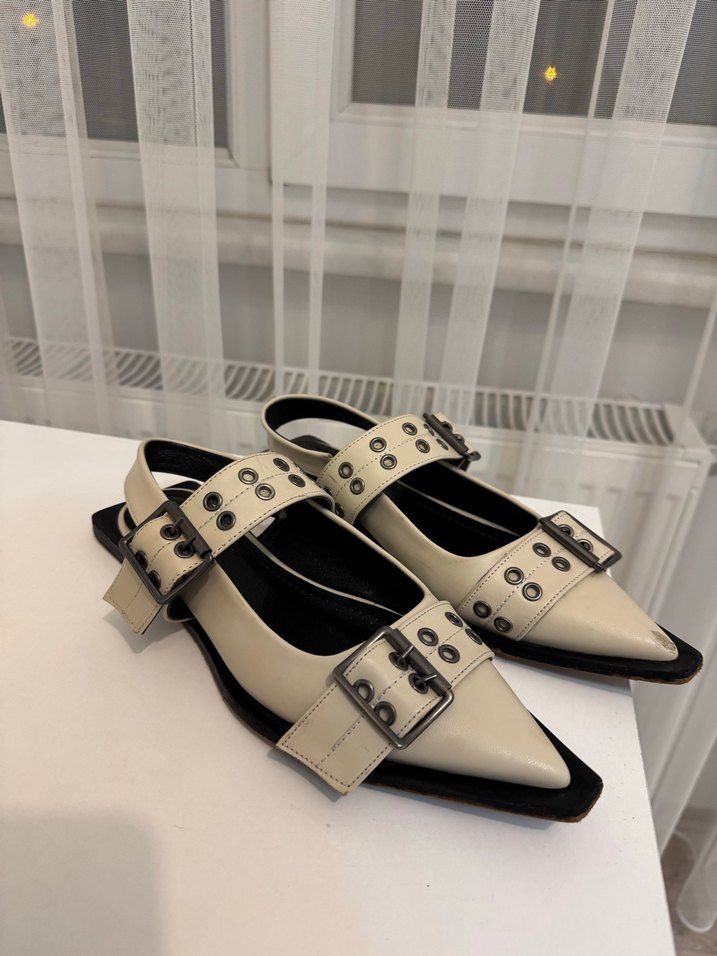 Tokalı Krem Kadın Günlük Babet - Görsel 5