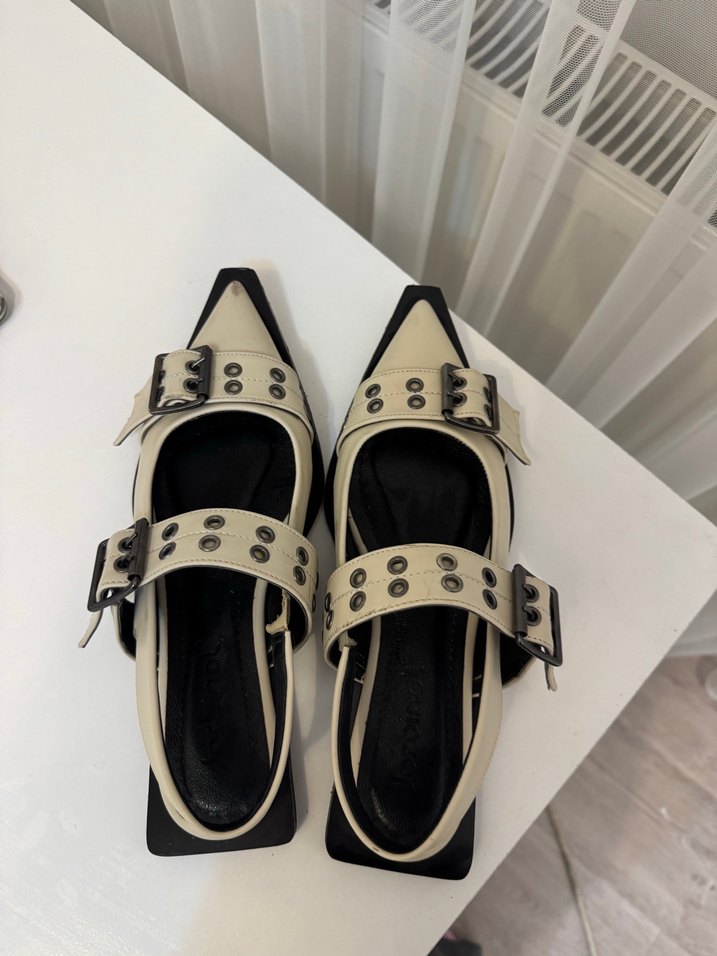 Tokalı Krem Kadın Günlük Babet - Görsel 3