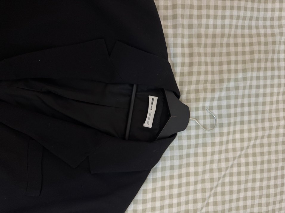 Bershka Kadın Siyah Düğmeli Oversize Blazer Ceket - Görsel 2