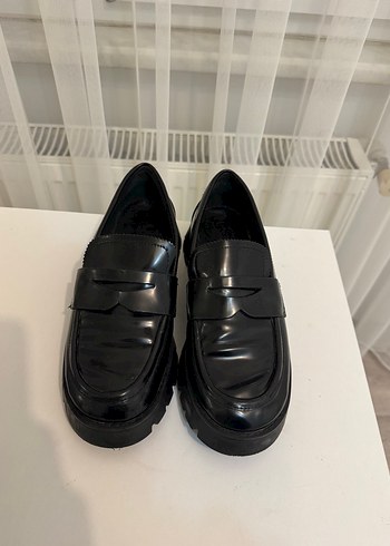 Kadın Siyah Kalın Tabanlı  Loafer - Görsel 2