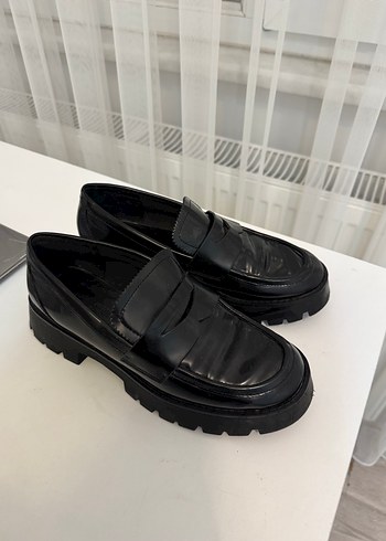 Kadın Siyah Kalın Tabanlı  Loafer - Görsel 4