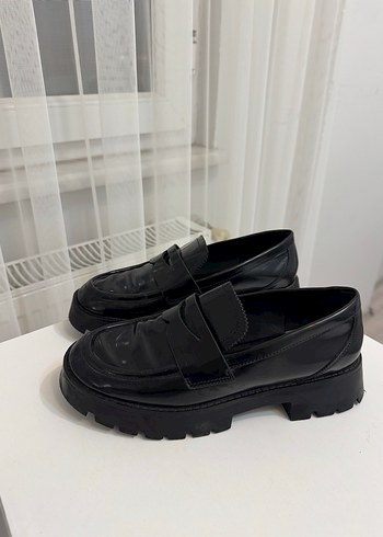 Kadın Siyah Kalın Tabanlı  Loafer - Görsel 3