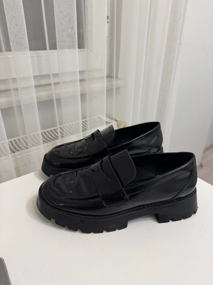 Kadın Siyah Kalın Tabanlı  Loafer - Görsel 3