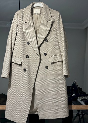 Kadın Bej Ekose Uzun Düğmeli Kaban - Görsel 5