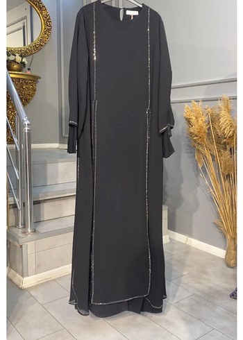 Siyah Uzun Kollu Salaş Kadın Elbise - Görsel 2