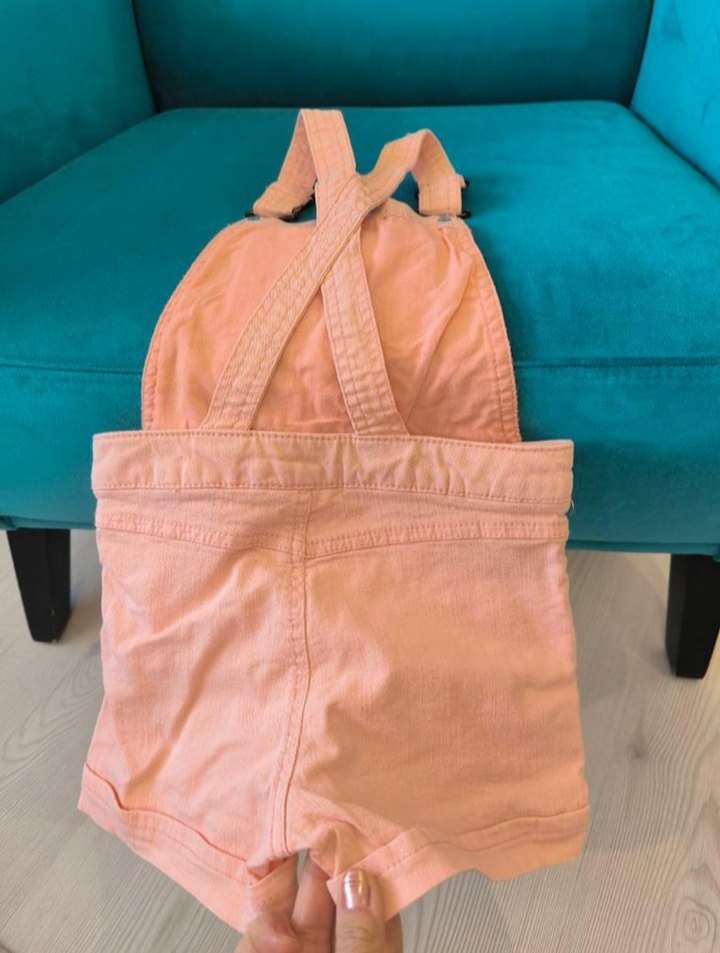 Kızlar İçin Pembe Askılı Denim Tulum - Görsel 2