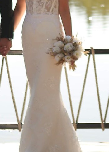 Bohem Tarzı Straplez Balık Gelinlik - Görsel 2