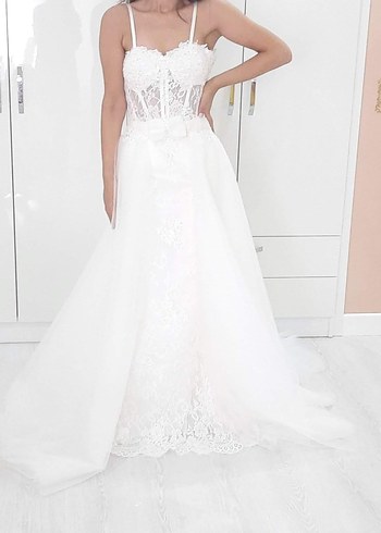 Bohem Tarzı Straplez Balık Gelinlik - Görsel 4