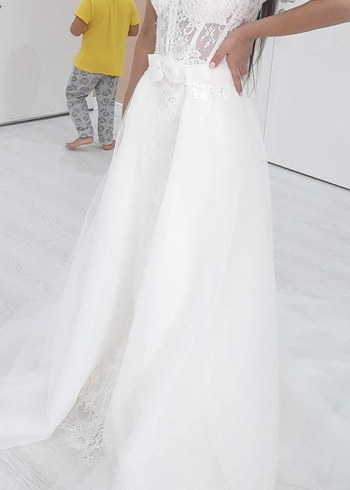 Bohem Tarzı Straplez Balık Gelinlik - Görsel 6