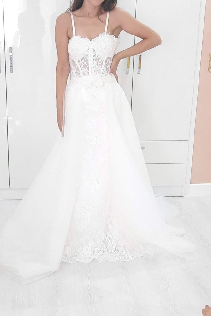 Bohem Tarzı Straplez Balık Gelinlik - Görsel 4