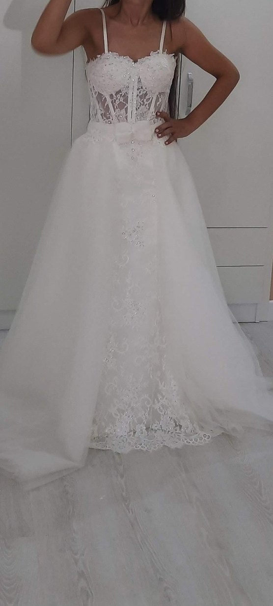 Bohem Tarzı Straplez Balık Gelinlik - Görsel 5