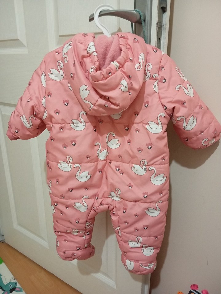 Pembe Desenli Bebek Kız astronot Tulumu - Görsel 2