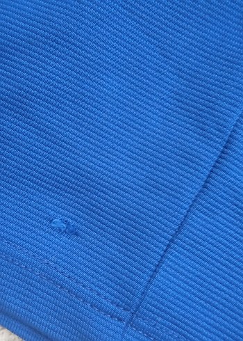 Mavi V Yakalı Drapeli Midi Abiye Elbise - Görsel 5