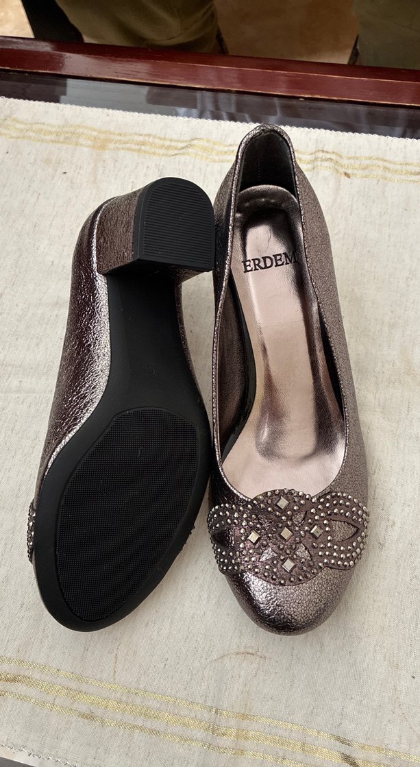 Gümüş renkli Kalın Topuklu Ayakkabı - Görsel 3