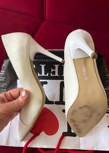 Beyaz Stiletto Topuklu Kadın Ayakkabı - Görsel 2