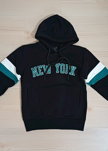 Turkuaz Erkek Çocuk Kapüşonlu Sweatshirt - Görsel 3