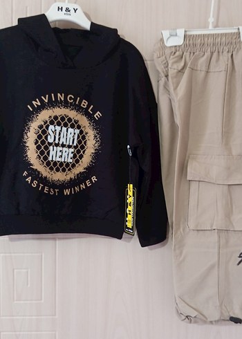 Kapüşonlu Siyah Baskılı Erkek Sweatshirt - Görsel 3