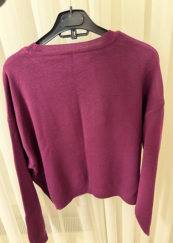 Mor Yün Kadın Salaş Triko Kazak - Görsel 2