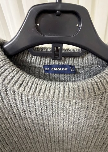 Gri Kadın Triko Bisiklet Yaka Kazak - Görsel 2