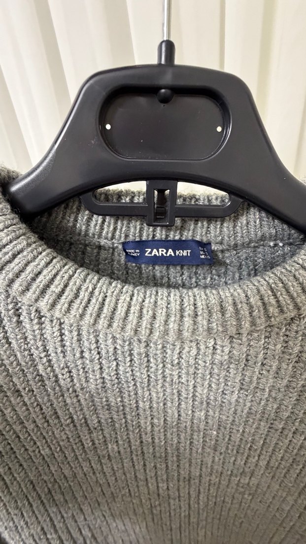 Gri Kadın Triko Bisiklet Yaka Kazak - Görsel 2