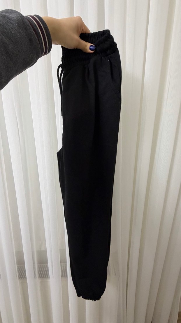 Siyah Rahat Kesim Kadın Eşofman Altı - Görsel 2