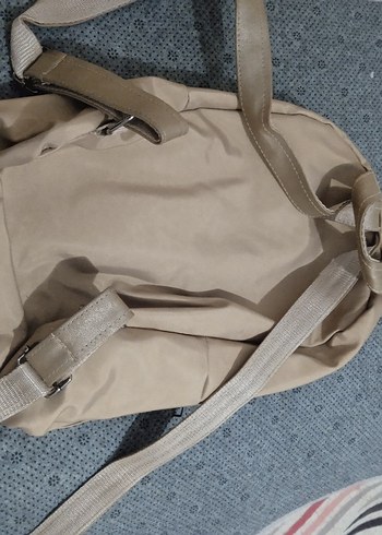 Bej Kadın Sırt Çantası Fermuarlı - Görsel 2