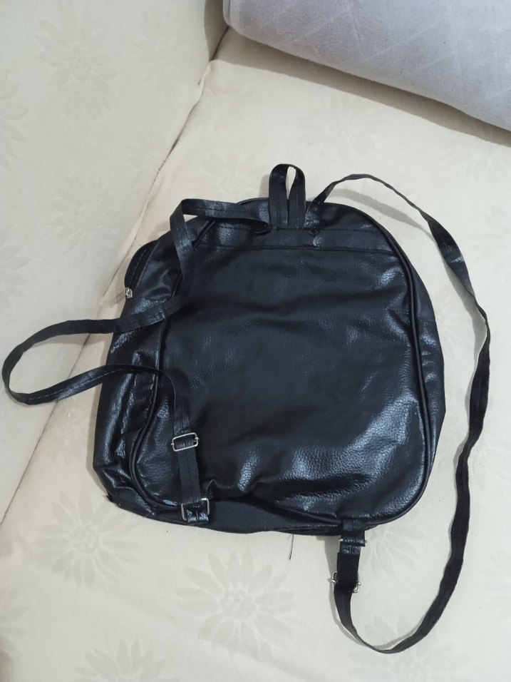 Bej Kadın Sırt Çantası Fermuarlı - Görsel 4