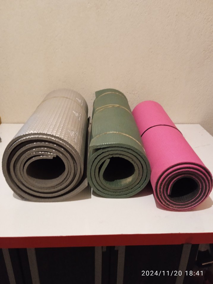 Pembe ve Gri Düz Egzersiz Matı - Görsel 2