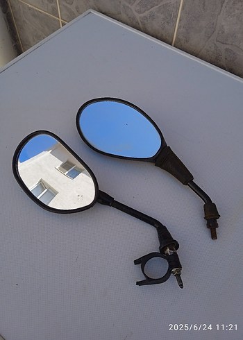 Koyu Mavi Motosiklet Yan Aynaları - Görsel 2