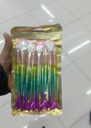 Renkli Deniz Kızı Makyaj Fırça Seti - Görsel 2