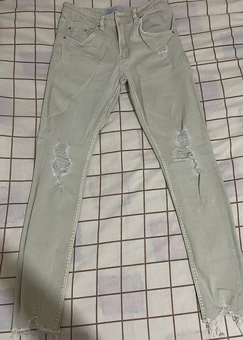 Bershka Erkek Bej Dar Pantalon - Görsel 5