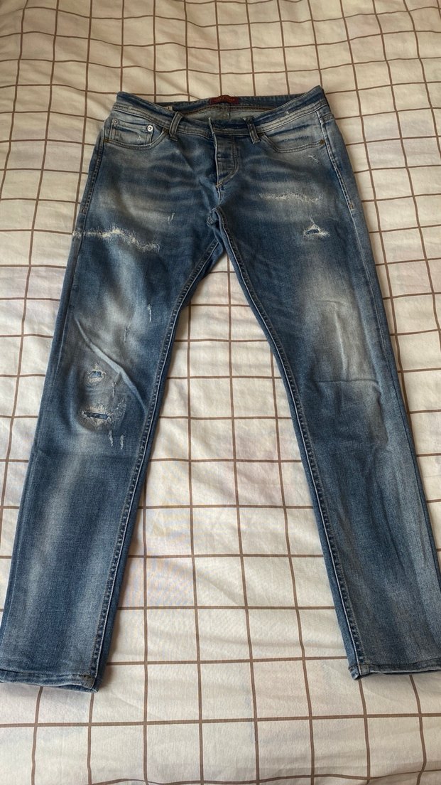 Erkek Mavi Denim Bol Kesim Kot Pantolon - Görsel 5