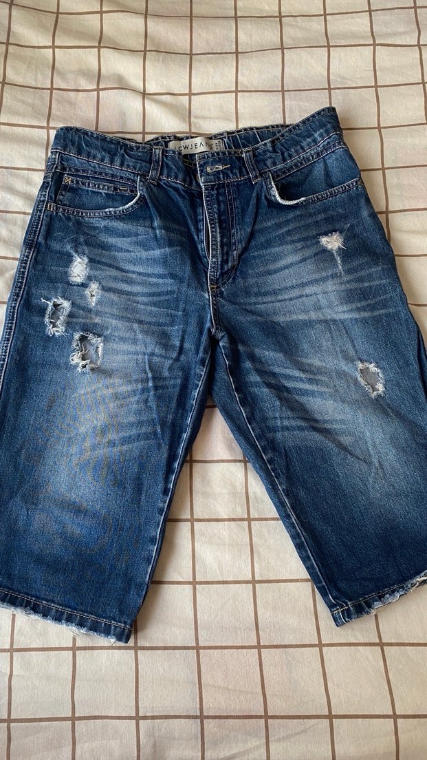 LCW Düğmeli Mavi Erkek Kot Şort - Görsel 3