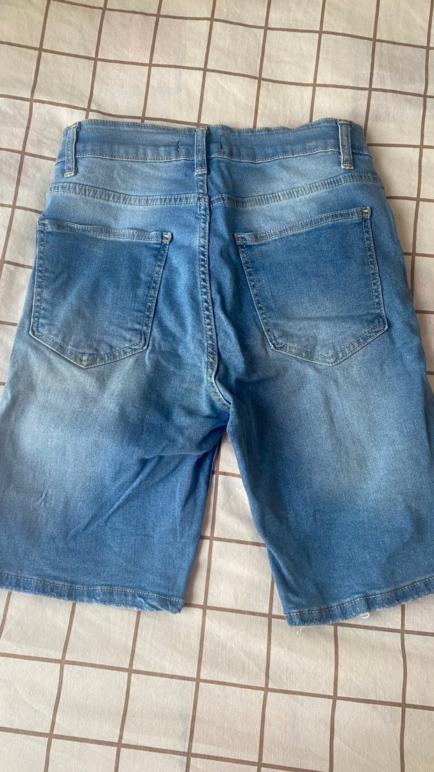 Erkek Denim Yırtık Şort - Görsel 4