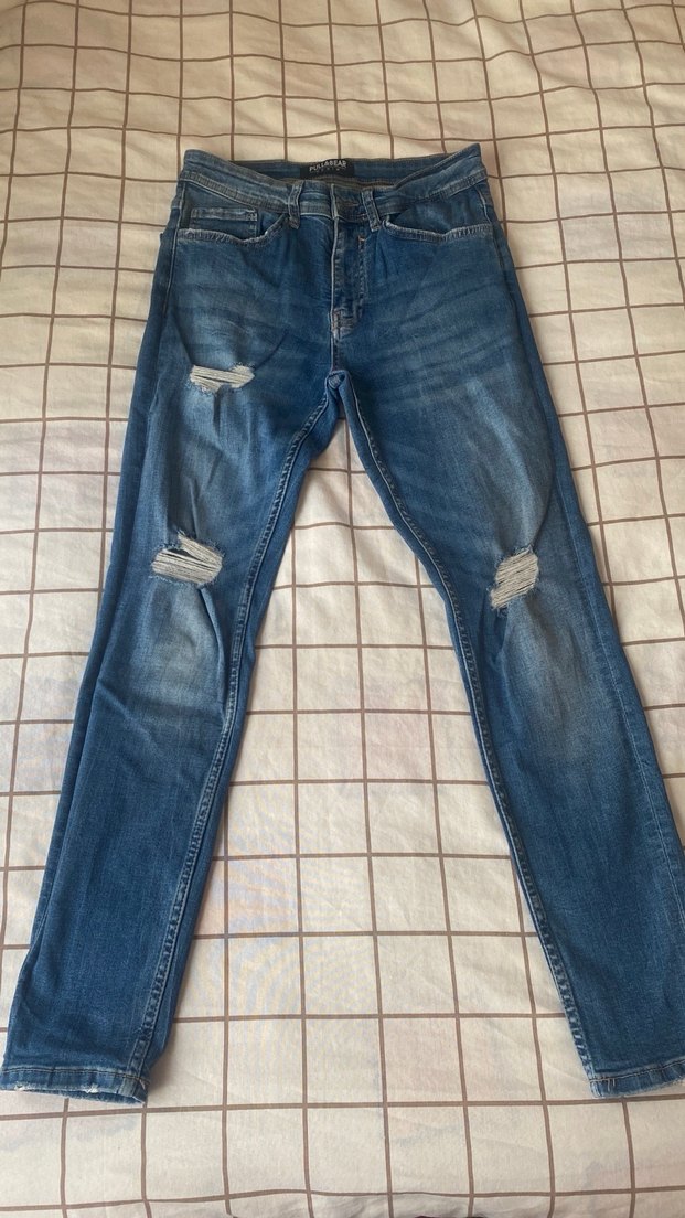 Pull&Bear Mavi Erkek Denim Pantolon - Görsel 3