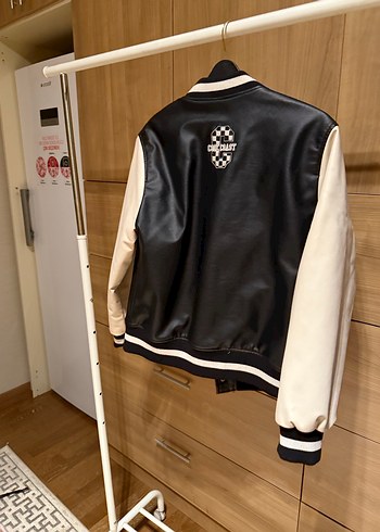 Düğmeli Siyah Deri Street Wear erkek çocuk Ceket - Görsel 2