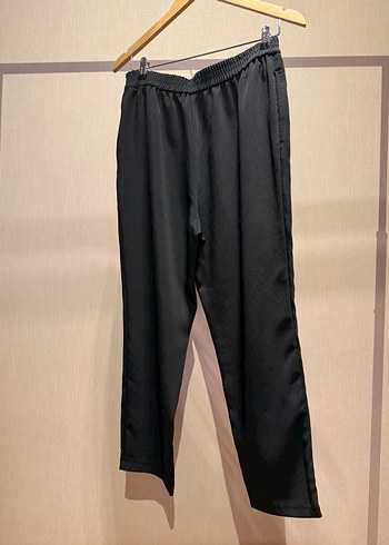 Kadın Siyah Belli Rahat Kesim Pantolon - Görsel 3