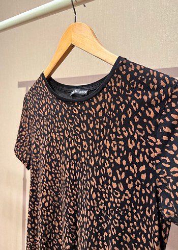 Kahverengi Baskılı Kadın Tişört - Görsel 2