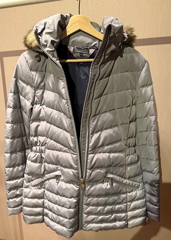 Gri Kürklü Kadın Kışlık Mont - Görsel 3