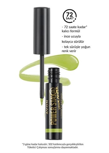 Avon Power Stay 72 Saat Kalıcı Likit Eyeliner  Yoğun Siyah  - Görsel 3